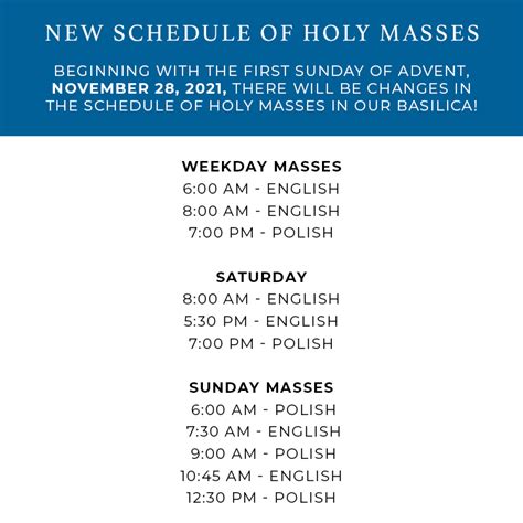 holy family church sunday mass schedule